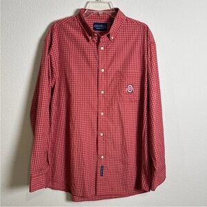 Ohio State Buckeyes Red Plaid Crable Button Down Shirt Mens XL Long Sleeves